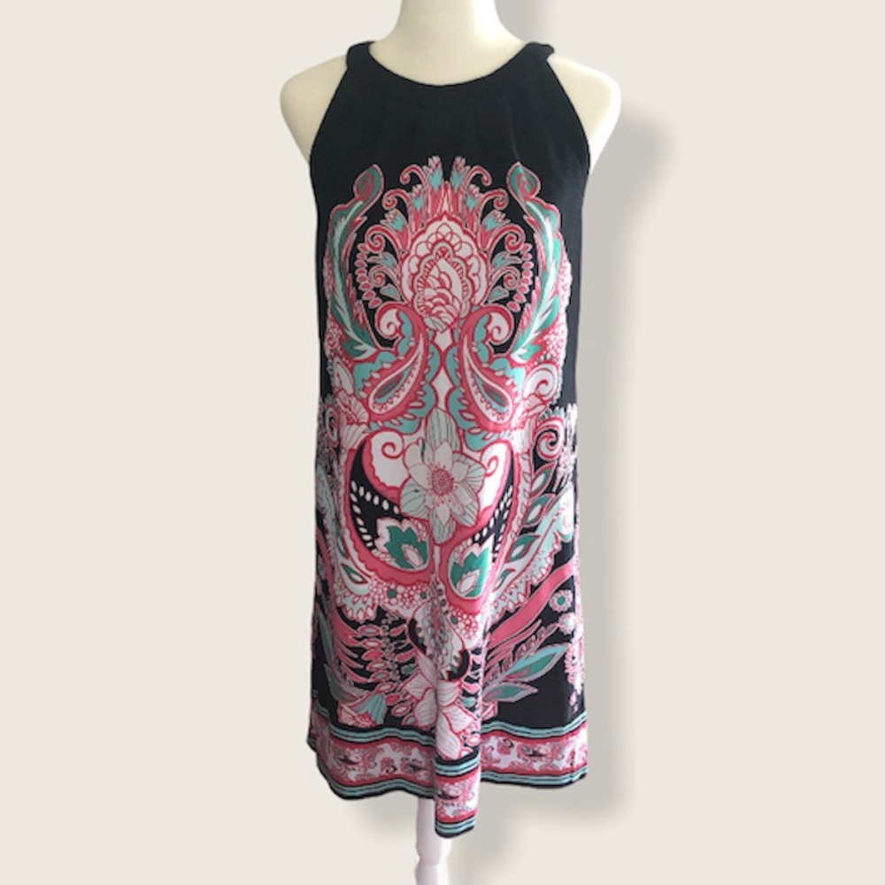 NY&Co Sleeveless Dress Abstract Paisley Flowers